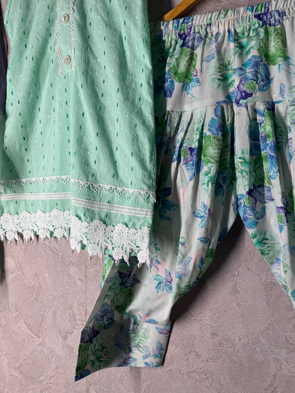 Mint Chikankari Co-ord Set