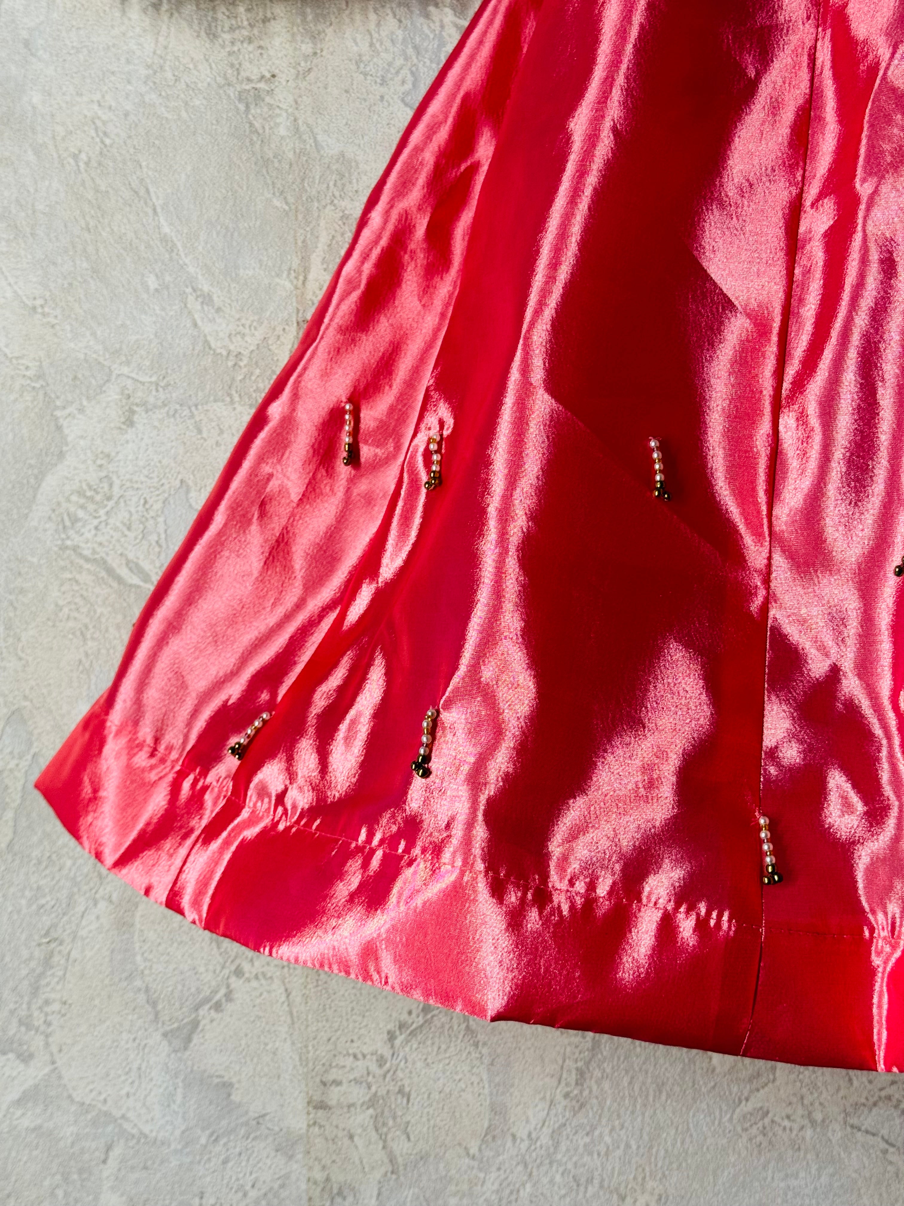 Hand-Painted Flamingo Palm Sharara Set