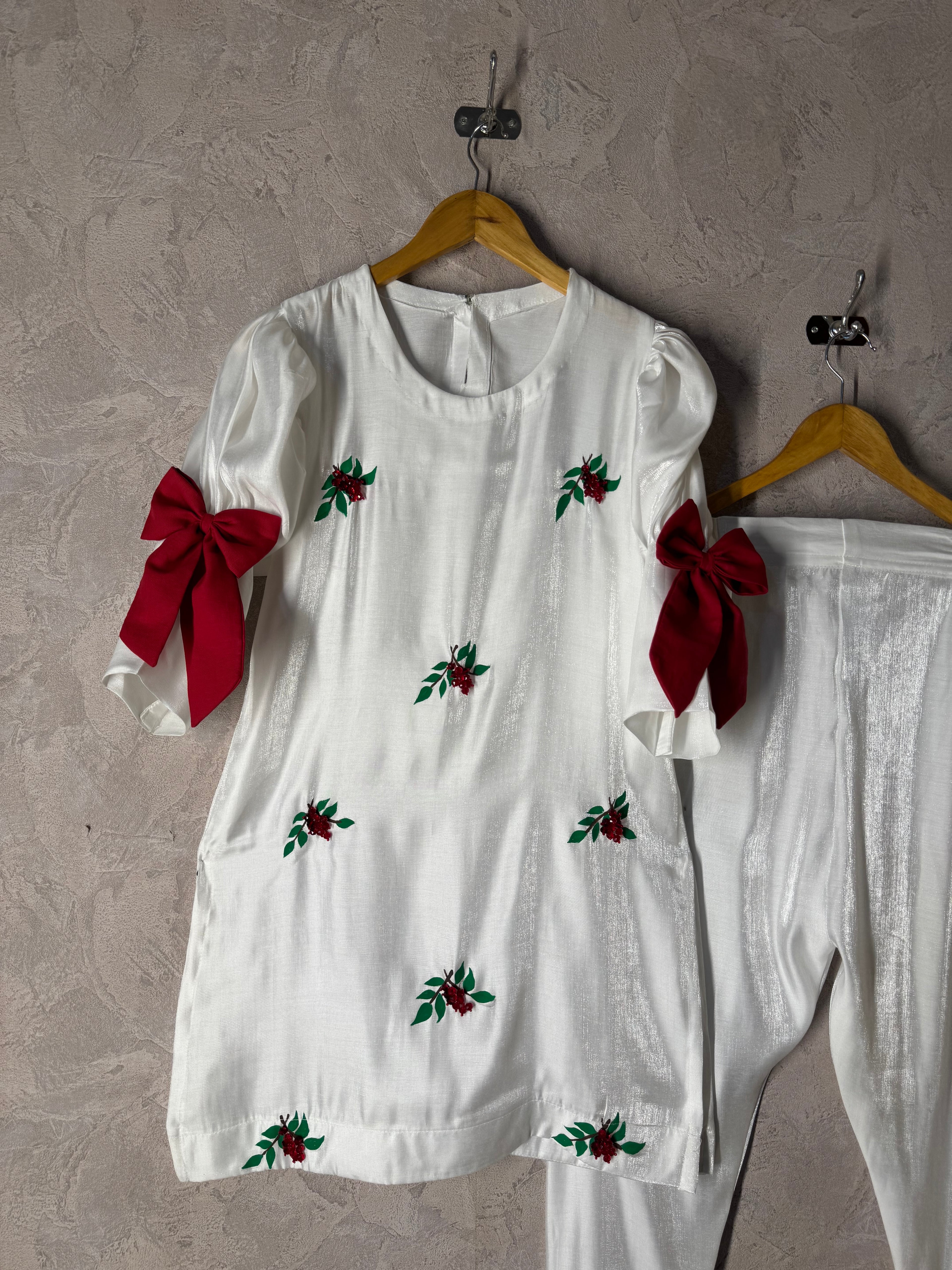 Scarlet Garden Hand Painted Lava Silk Co-ord Set