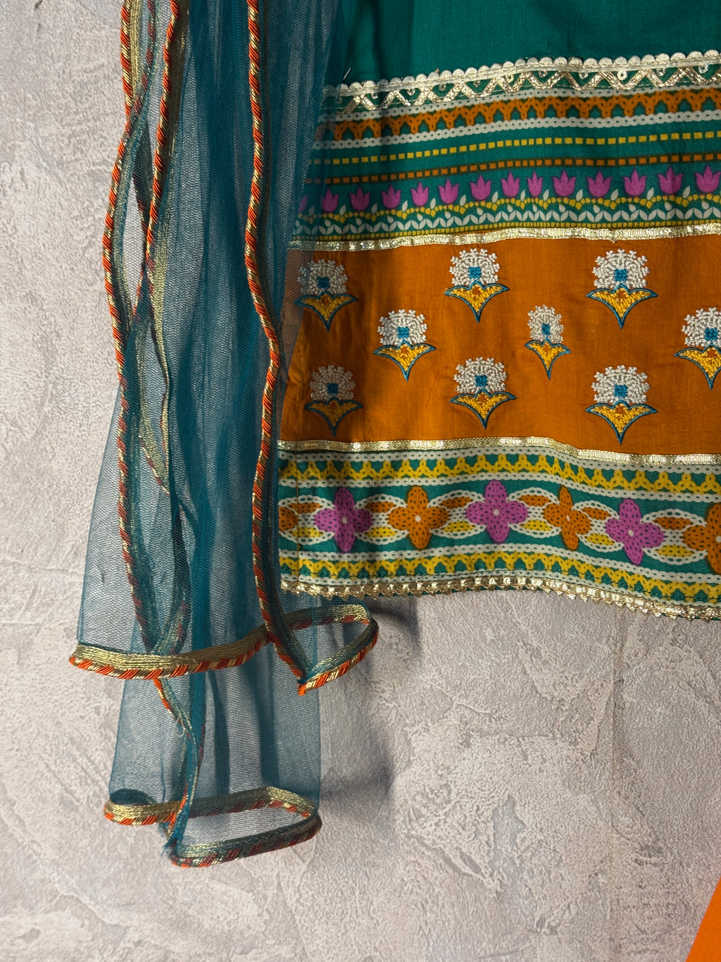 Rust Royale Lawn Gharara Set