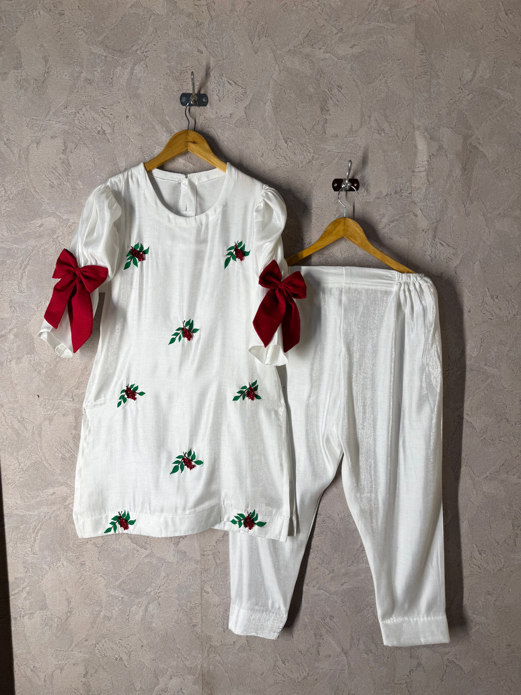 Scarlet Garden Hand Painted Lava Silk Co-ord Set